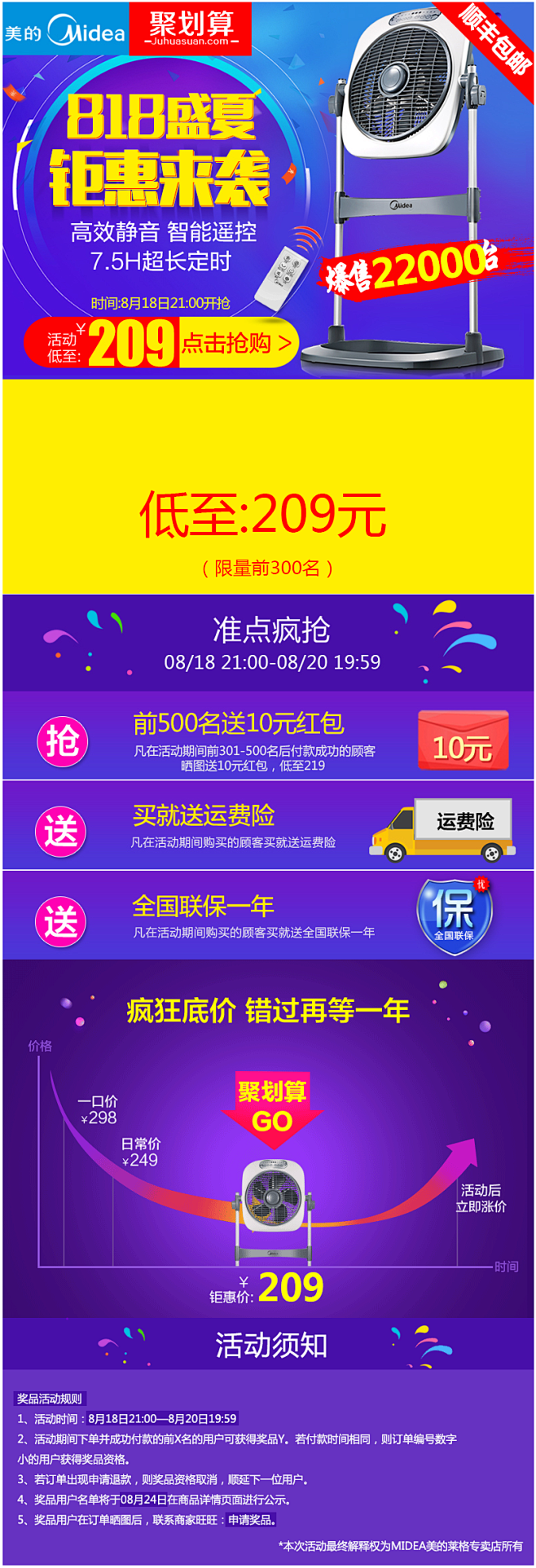 美的电风扇落地扇家用遥控静音
【刺客边风...