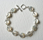I'm in LOVE!  $48.00Sterling Silver Antique Mother Of Pearl Button Bracelet@北坤人素材