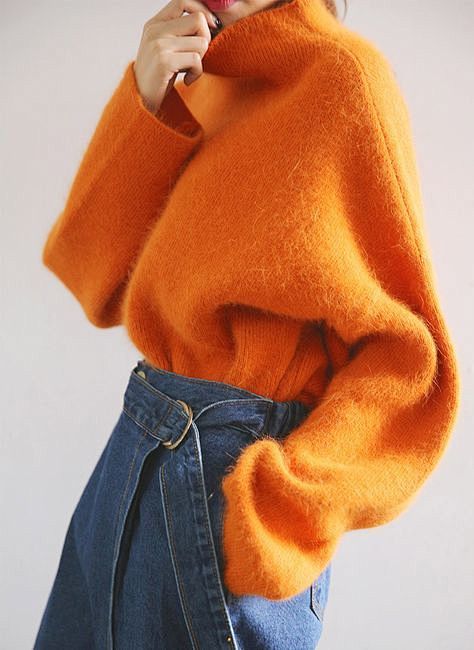 Bright orange mohair...
