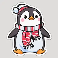 卡通可爱企鹅插画矢量图设计素材