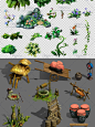 游戏美术资源/场景地图元素 植物 小物件 修图素材 花草树木