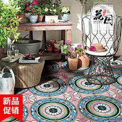 北欧式手绘复古花砖花片仿古砖瓷砖地板砖客厅厨房卫生间阳台300