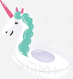 白色独角兽游泳圈高清素材 免费下载 页面网页 平面电商 创意素材 png素材