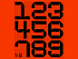 1-9 technology furniture architecture modern typography numbers