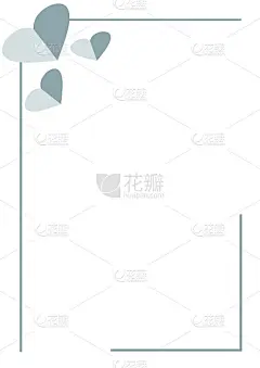 矢量空白的信件或贺卡。白色的纸形式与蓝色的心和边界。A4格式大小。