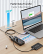 Amazon.com: Powered USB Hub 3.0, Wenter 5-Port USB 3.0 Hub (4 Faster Data Transfer Ports+ 1 Smart Charging Ports) with Individual LED On/Off Switches, USB Hub 3.0 Powered with Power Adapter for Mac, PC : Electronics