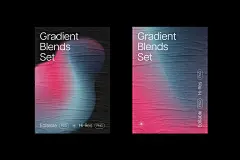 Gradient Shapes Collection 潮流复古迷幻模糊流体渐变颗粒噪点科幻海报背景png免抠图片素材_格外视觉(uigui.cn)-国外高品质设计素材共享网