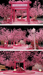 粉色樱花商场美陈DP点设计