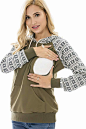 Amazon.com: Bearsland 女式孕妇运动连帽衫母乳喂养衬衫护理运动衫带口袋, X大码: Clothing