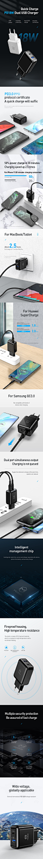 Mcdodo 18 w pd multi carregador usb qc 3.0 carga rápida plugue da ue adaptador de parede carregamento do telefone móvel para iphone xs xiaomi samsung|Carregadores de celular| - AliExpress