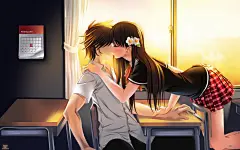 二次元之吻情人节桌面壁纸1920x1200 动漫