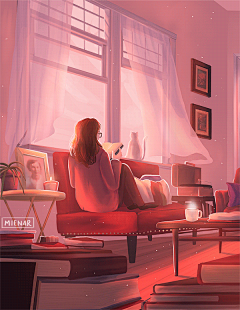 我想，插画师 Mienar大概也经历了太多独处的时光，才画出这么让人感同身受的作品。安宁却又不孤单。另外，现在的插画师能力要求是越来越高了。既要会画插画，还得会将其制作成动效！ ​​​​