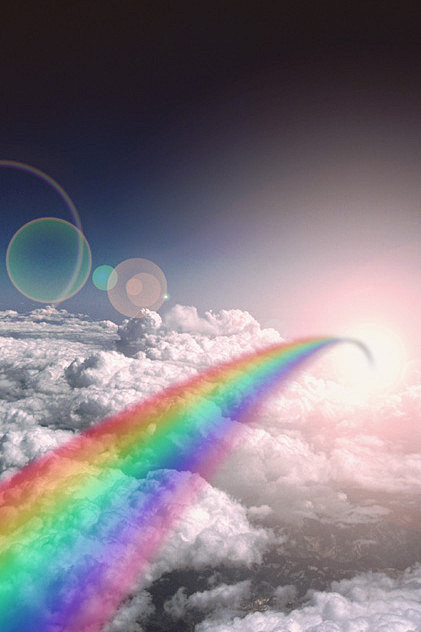 彩虹，触手可及
（飞机上拍摄到的彩虹）
