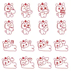 马宝宝表情包卡通插画线稿72-113
