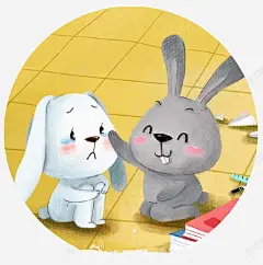 两个可爱的小兔子 童话 元素 免抠png 设计图片 免费下载 页面网页 平面电商 创意素材