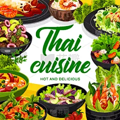 矢量,主菜盘,泰国食品,东方食品,蔬菜,菜单,部分,配方,牛奶,香料