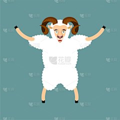 绵羊,网络表情,快乐,牲畜,公羊,白色,分离着色,可爱的,人,男人