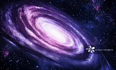 【AI数字艺术】宇宙紫色漩涡形银河系星空图片素材