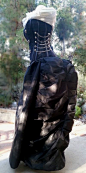 Steampunk Dickens Victorian Jacquard Corset with Bustle Skirt: 