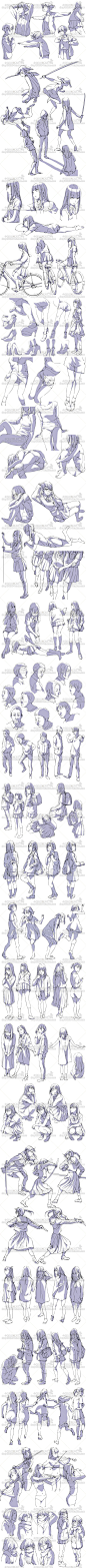 2070张手绘日式动漫人体动态线稿 动漫人物插画动画参考图片素材-淘宝网