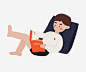 手绘插画躺着看书的人psd免抠素材_新图网 https://ixintu.com 手绘插画躺着看书的人,手绘看书的男孩,看书的人