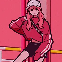 线性插画 人物 饱和度高 采集@MSASN