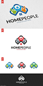 家庭主题Logo模板 Home People Logo