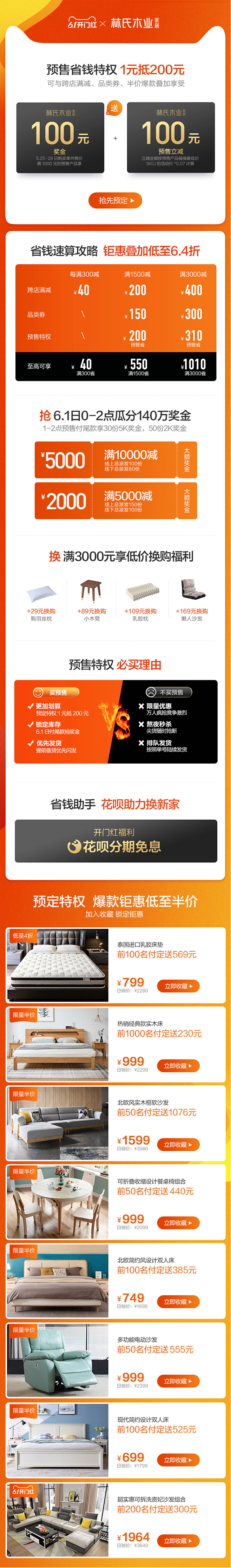 林氏木业61开门红提前预定预售特权1元抵...