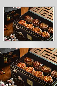 AI数字艺术中秋节送礼月饼礼盒图片