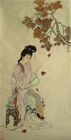 陌上花开且供从容采集到画----仕女图（工笔中国画）