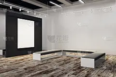 现代,空的,布告栏,留白,长椅,边框,艺术,水平画幅,无人