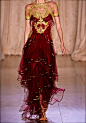 Flouncing荷叶边 礼服New York Fashion week- Haute Couture, high fashion, chiffon, tulle, ruffles, ribbon, gold, lace, sequins, crystals, gemstones, beading, oriental, flounces, sheer, detail, embroidery, Marchesa Couture, princess, fairytale