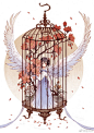 半面妆丨插画师 @古戈力  #插画艺术作品# ​​​​