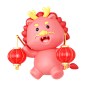 千库网_C4D新年龙年手拿灯笼龙形象_元素编号13866811