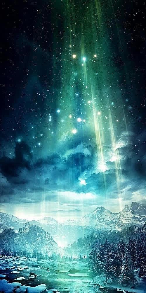 雪夜绿色极光海报背景背景图_新图网ixi...