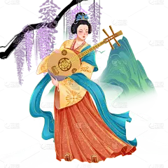 中国风人物贴纸-古风美女