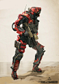 Edge of Tomorrow Design Work, WETA WORKSHOP DESIGN STUDIO : The EDGE OF TOMORROW provided an opportunity for Weta artists to further explore the concept of powered exo-suits. The heavily militarised technology was depicted in combat settings through a ser