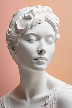 古典白色石膏雕塑模型图片