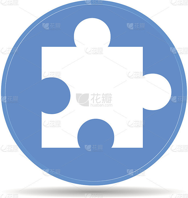 拼图图标在互联网上按钮原始矢量插图