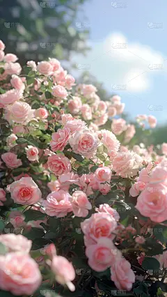植物通用粉色成片玫瑰花场景背景图片素材
