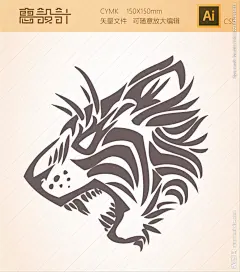 猛兽动物头部AI矢量图