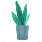 手绘-植物元素贴纸-盆栽2