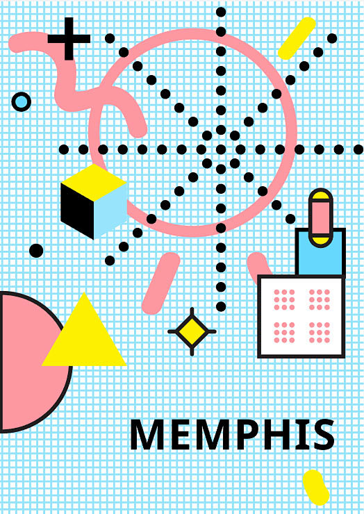 孟菲斯几何元素海报