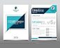 Blue triangle annual report brochure flyer design template vector, Leaflet cover presentation abstract geometric background, layout in A4 size