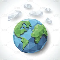 地球与云的多边形