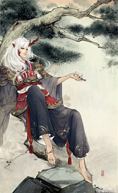 李嘉爱采集到古风插画