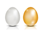 Golden and white eggs isolated Free Vector