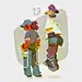 Characters streetwear concept art colorful digitally painted in blocky stylized colorful chunky cute style with photoshop procreate brushes doodle visual development anime video game 2D 3D girl boy fashion