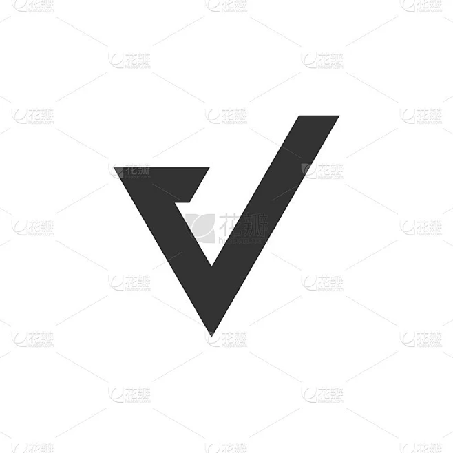 V字母标志模板插图设计。向量EPS 10。素材-花瓣网