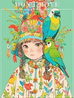 鹦鹉与女孩_女生头像_绿色系壁纸_2_CC是我_来自小红书网页版